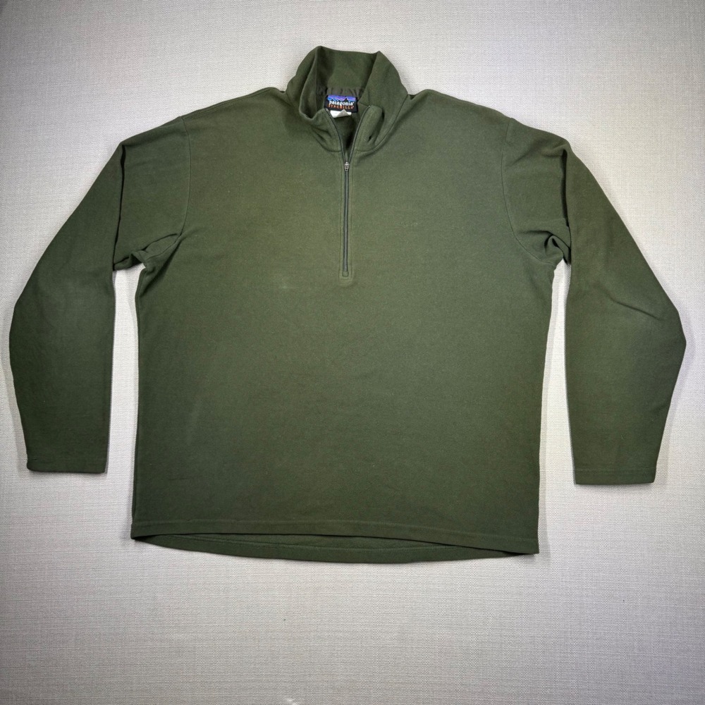 Patagonia Mens Synchilla Fleece 1/4 Zip Sweater Pullover Olive Green Size Large